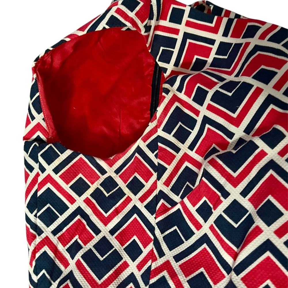 GAP Size 10 Pink White & Blue Geometric Dress - Picture 11 of 14